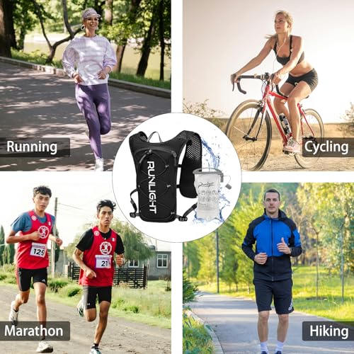Runlight Running Vest for Women Men Lightweight Hydration Backpack Pack with 1.5L Water Bladder Bag Hydro Daypack for Hiking,Trail,Skiing,Camping,Cycling,Race,Marathon - color: Black-2