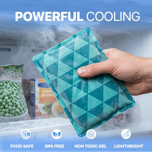 4 Pack Slim Ice Packs for Lunch Boxes, Reusable Kids Cold Packs for Coolers