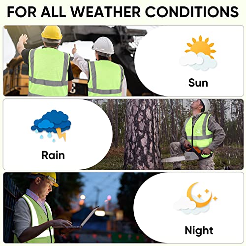 TICONN High Visibility Reflective Safety Vest for Men & Women, ANSI Class 2 - color: Green, size: Large