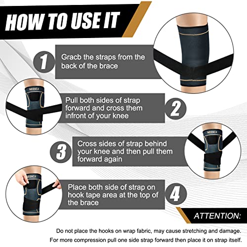 Compression Knee Brace for Women & Men - 2 Pack with Adjustable Straps - color: 2 Pack - Copper, size: XX-Large