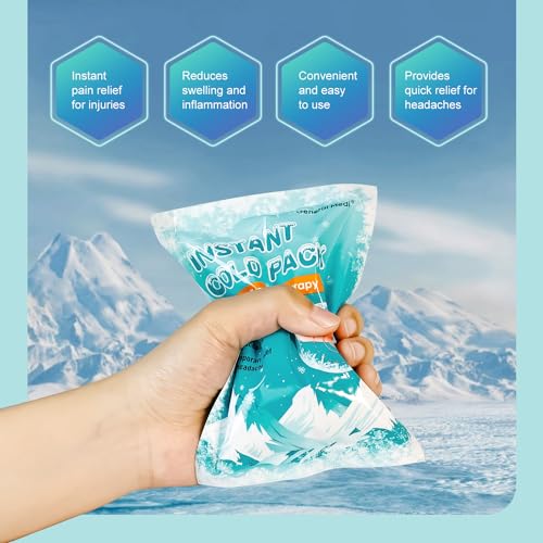 General Medi Instant Ice Cold Pack (4”x 5.5”) – 50 Packs Disposable Cold Therapy Ice Packs for Pain Relief, Swelling, Inflammation, Sprains, Toothache – for Athletes & Outdoor Activities - size: 50 Packs (4”x 5.5”)