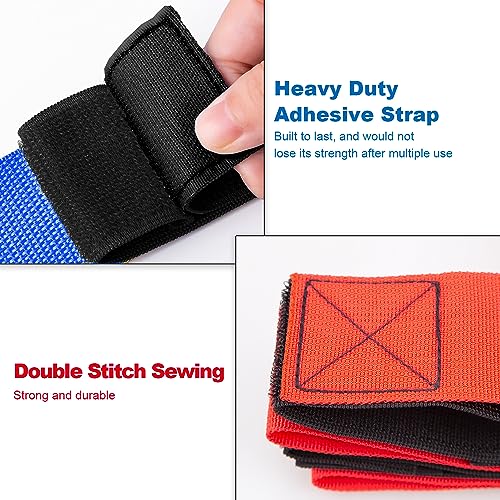 Three Legged Race Bands, 2 Sets, Team Building, 3 Legged Race Bands, Outdoor Party Group Game for Teenagers Adults, Cooperative Team Race for Birthday, Relay Race, Field Day, Backyard Activity Game - size: For 12 people（Red&Blue）