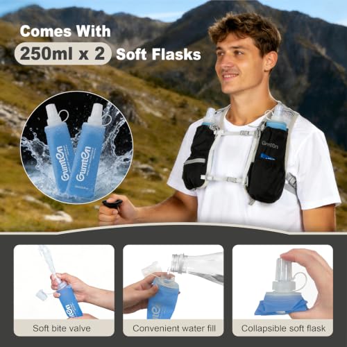 Running Vest for Women Lightweight Hydration Vest for Hiking Marathon Cycling Running Jogging - size: Black, style: Running Vest with 2 Soft Flasks
