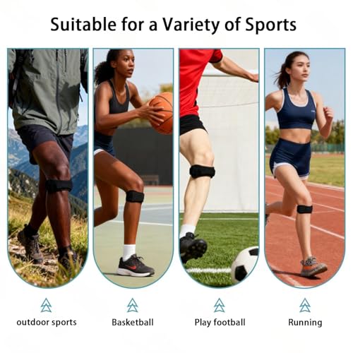 2 Pack Patella Tendon Knee Straps, Knee Brace for Women & Men with Extra Straps, Patella Bands for Pain Relief, Osgood Schlatter, Jumper’s Knee, Tendonitis, Running, Basketball, Volleyball