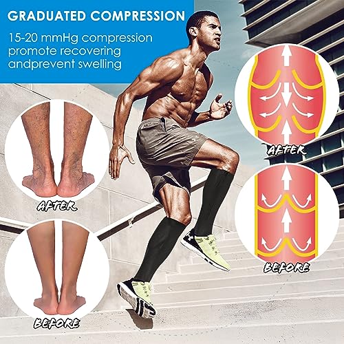 cerpite Zipper Compression Socks, 2 Pairs 15-20 mmHg Closed Toe Compression Stockings for Men Women - color: Black White, size: Small-Medium