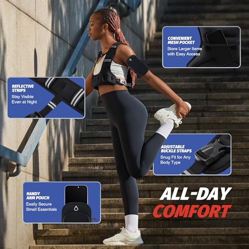 ZELUS Weighted Vest for Women & Men, U-Shaped Running Vest with Arm Pocket - color: Black, size: 20LB