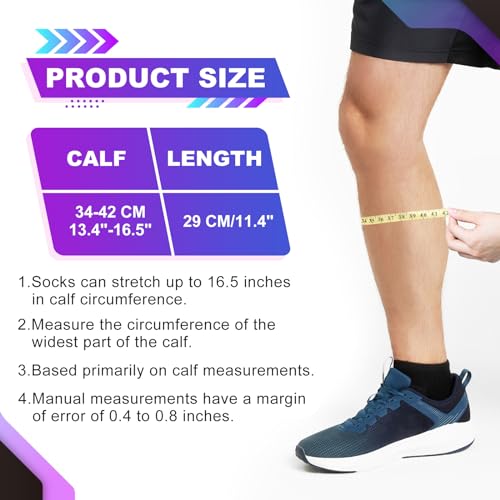 Junely 3 Pairs Calf Compression Sleeve for Men and Women - color: Striped01