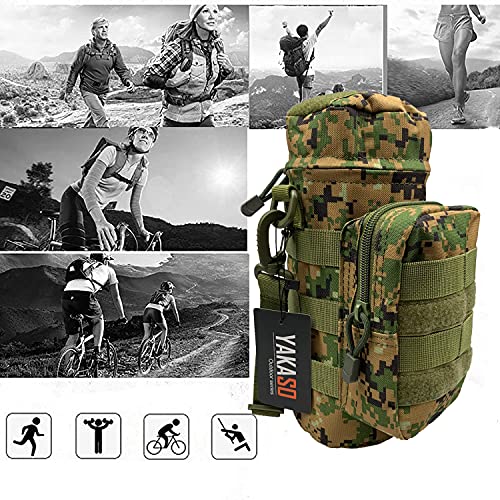 Tactical Molle Water Bottle Holder Pouch Hydration Carrier Bag Tactical EDC Water Bottle Carrier with Detachable Shoulder Strap for Hiking Camping Outdoor Sport Travel - color: Jungle Digital