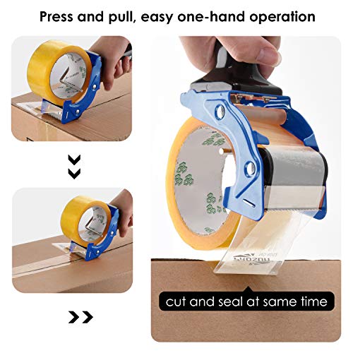 3 Pack 2 inch Tape Gun for Packing Boxes Packaging Tape Dispenser with Quick Load for Packaging and Box Sealing Industrial Durability (Blue White Red)