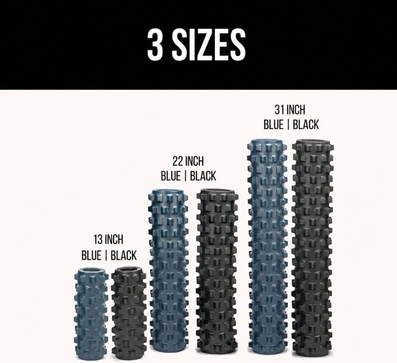 RumbleRoller Extra Firm Foam Roller Deep Tissue Massage Roller for Muscle Recovery (31 Inches Full Size) - size: Extra Firm, 31x6 Black