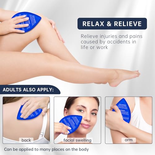 ZNÖCUETÖD 4 Packs Small Gel Ice Packs for Injuries Reusable Compatible with Wisdom Teeth Ice Pack Head Jaw Face Wrap Oral Dental Surgery Recovery - color: Blue With 4 Ice Packs Only