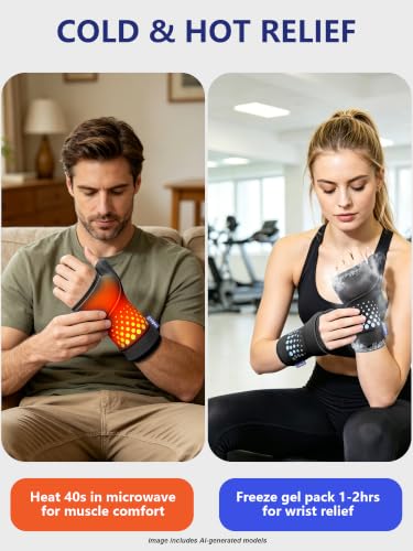 Wrist &Thumb Ice Pack Wrap-Thickened Gel for Long-Lasting Cold Compression - color: 2 Pack-black, size: L/XL