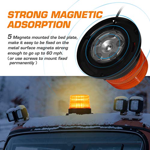 LINKITOM LED Strobe Light, 12V-24V Amber 40 LED Flashing Beacon Lights
