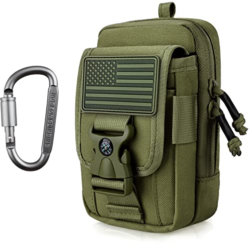WYNEX Tactical Phone Pouch Molle, EDC Phone Holster, Small Admim Pouch - color: Army Green