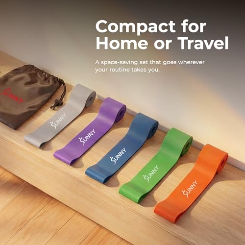 Sunny Health & Fitness 5-Level Resistance Loop Bands for Strength Training
