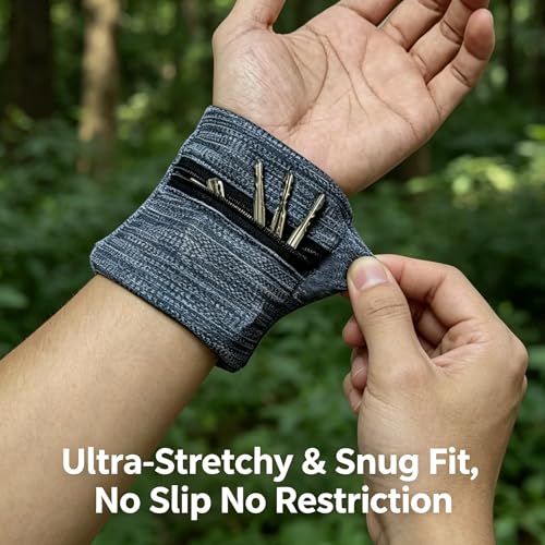 Wrist Wallet for Women Men, Wristband with Zipper Pouch Purse for Running, Walking, Hiking, Jogging, Travel, Events, Spandex Sweatband Wallet for Keys, Cash, Cards, Napkin