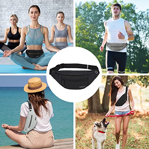 MAXTOP Large Fanny Pack for Women Men Crossbody Bag with 4-Zipper Pockets - color: Black, size: Large