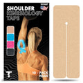 Kinesiology Tape for Shoulder | Waterproof, Sticks 7 Days, Precut Synthetic Material | K Tape for Shoulder Pain Relief & Support - Knees, Lower Back Pain, & Achilese (10 PCS | Nude) - color: Nude