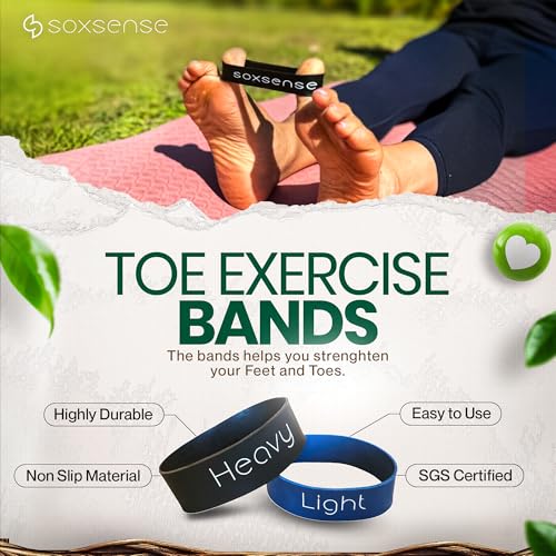 Soxsense Toe Stretcher Bands, Foot Exercise Resistance Bands, 2-Piece Set