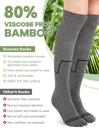 SONORAN Walking Boot Socks Bamboo Viscose (2 Pairs) Lightweight Replacement Sock Liner for Medical Tube Cast Socks - color: Grey