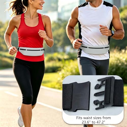 Running Belt for Men Women Waterproof Reflective Fanny Packs - color: Grey