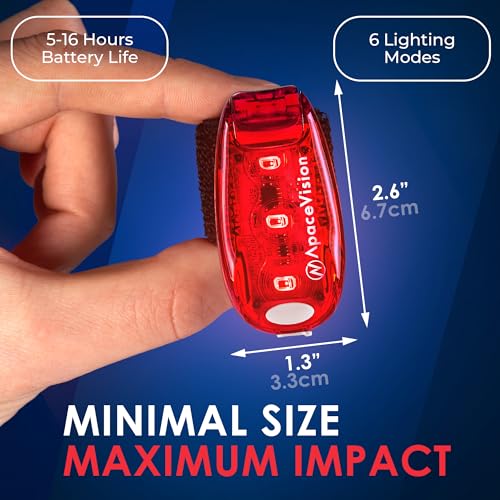 EverLightFX USB Rechargeable LED Safety Light 2 Pack, Clip On Strobe Light - color: Red
