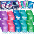 50 Pack Instant Ice Cold Pack 4"×6",5 Colors Disposable Ice Packs - size: 50P