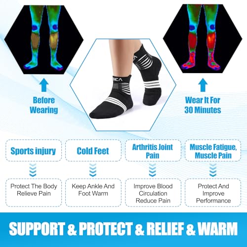NEENCA Professional Compression Socks for Women Men Circulation, 20-30 mmHg - color: Black White, size: Medium