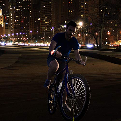X AUTOHAUX 4 Pcs Reflective Bands for Wrist High Visibility Night Safety Cycling Riding Reflector Tape Straps Bracelet - color: Orange