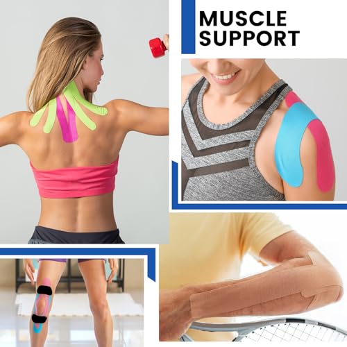 16 Rolls Kinesiology Tape, 16 Colors 2 inch x 16.4 Feet Kinetic Tape - color: 16 Colors