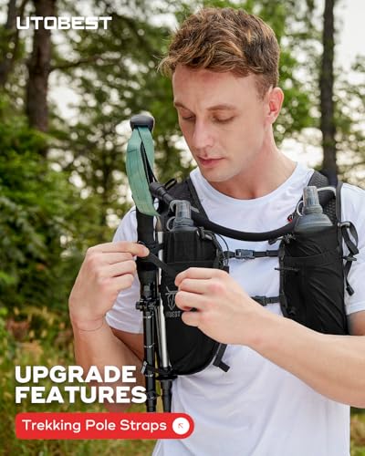 UTOBEST Running Vest Lightweight Hydration Pack 10L UTR110 - color: Black (with 2L Bladder), size: XL (Chest Size:40-45inch)