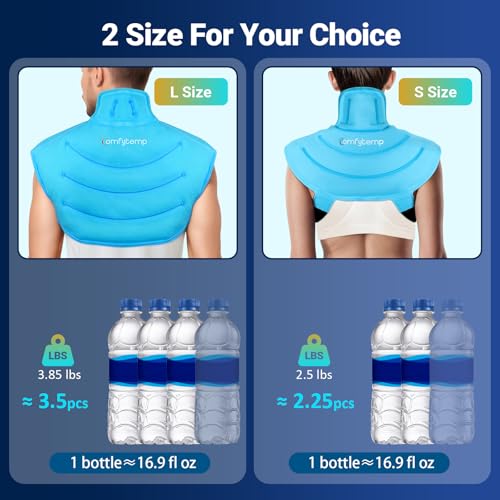 Comfytemp Large Ice Pack for Neck Shoulders Upper Back Pain Relief - color: Blue, size: Large