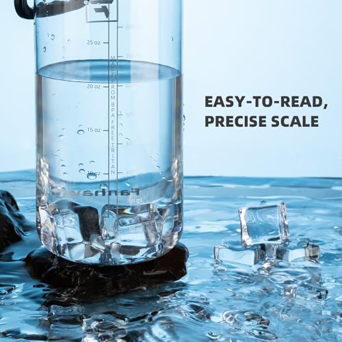 Fanhaw 32oz Clear Plastic Water Bottle with Fast-Flow Lid, Clear&Black - color: Clear&Black