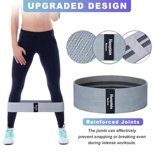Resistance Bands for Working Out, 3 Levels Fabric Exercise Bands Set - color: Black