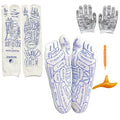 COLSA Reflexology Socks with Tools,Acupoint Socks Set,Beginner Acupoint Massage Tools Large Triangular Sparrow+acupoint Stick(2pcs Men+Gloves) - color: 2pcs Men+gloves