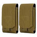 Tactical Molle Phone Holster Pouch, Universal Belt Waist Bag for iPhone 18 Pro Max/17 Pro/17/16 Pro Max/15 Pro Max/14 Pro Max/13, Samsung S26 Ultra/S25/S24, Size L - color: Khaki(2 Pack)
