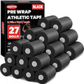 27 Pack Black Pre Wrap Tape, 2.76 Inch x 11 Yards Prewrap Athletic Tape - color: Black-27 Pack