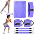 Glute Workout Equipment, Ankle Resistance Bands with Cuffs & Fabric Bands Set for Women, Exercise Board for Kickbacks,Glutes, Hip Thrusts, Thighs & Legs Workout,Portable Home Gym Fitness