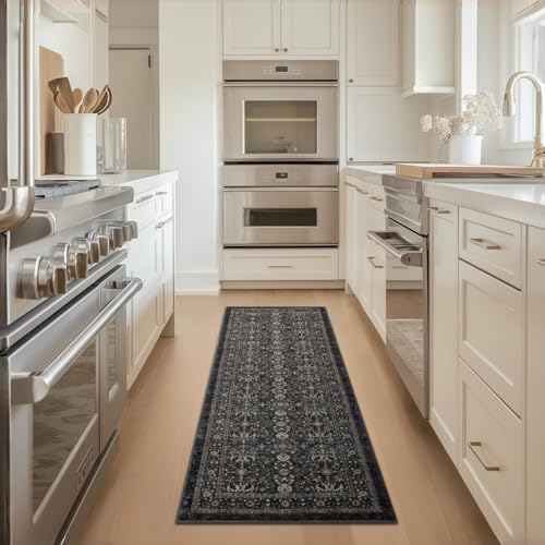 Ruaruarug Hallway Washable Runner Rug 2×6, Ultra Soft, Black Grey - color: Dark Gray, size: 2' x 6' (Rectangular)