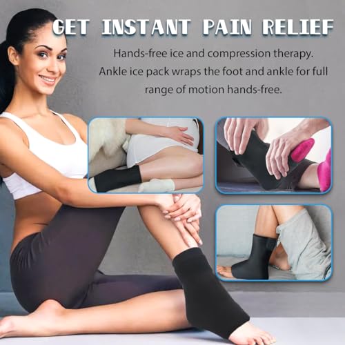 Couleurs Ankle Ice Pack to Wrap Swelling Reusable Hot and Cold Therapy Ankle Ice Pack for Relief of Ankle Sprains Achilles Tendonitis and Foot Inflammation 1 Pack