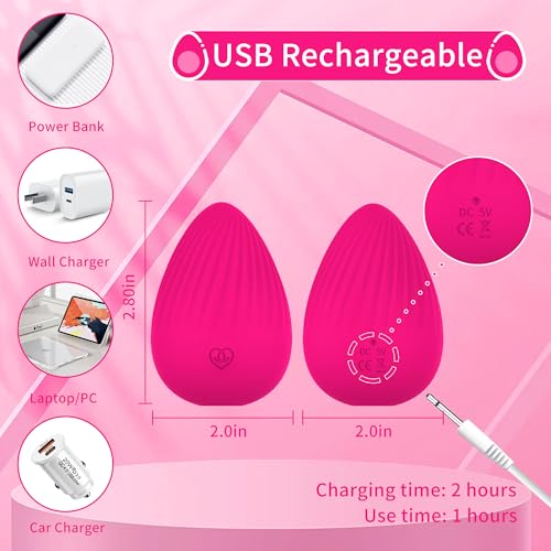 Massage Ball for Myofascial Release, Handheld Portable Electric Massage Tool, Joint Trigger Point Therapy, Jaw Muscle Knots and Yoga Therapy, Pain Relief and Muscle Recovery.（Rose Red）
