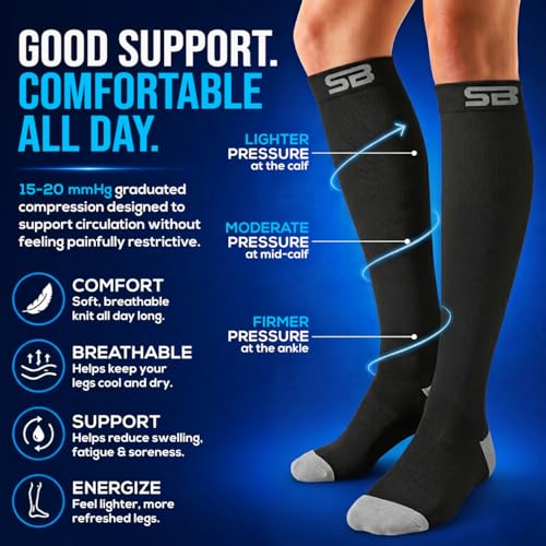 SB SOX 3-Pair Compression Socks (15-20mmHg) - color: 05 – Multi-color, size: XXL