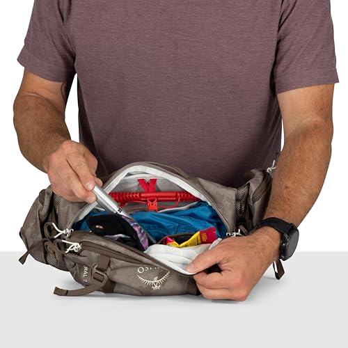 Osprey Seral Biking Waist Pack with Hydraulics Reservoir for Men & Women, Hydration Belt with Water Bladder - color: Raven Black, style: 7L
