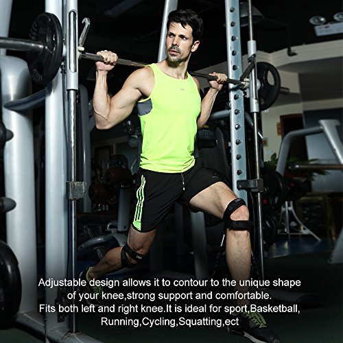 HUEGLO Knee Brace Dual Patella Knee Strap for Knee Pain Relief,Black