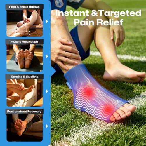 Ankle Ice Pack Wrap Cold Compression for Sprain & Swelling Relief - size: S/M