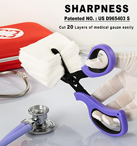 MEUUT Medical Scissors 2-Pack Trauma Shears for Nurses All Purpose Scissors - color: Purple+navy