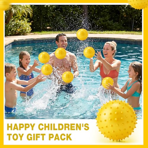 Jerify Knobby Balls Spiky Sensory Bouncy Balls Bulk - color: Yellow