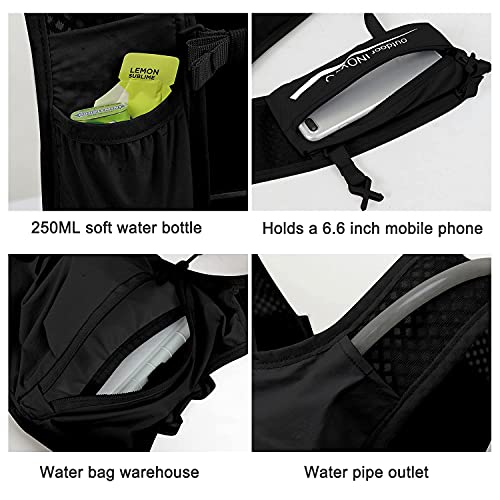 INOXTO Running Hydration Vest Backpack,Lightweight Insulated Pack with 1.5L Water Bladder Bag Daypack for Hiking Trail Running Cycling Race Marathon for Women Men - color: Black green