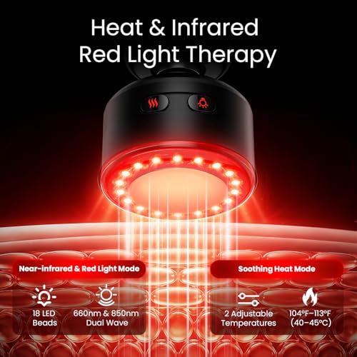 BOB AND BRAD Q2 Ultra Max Mini Massage Gun with Red Light, 5-11mm Amplitude - color: Obsidian Black