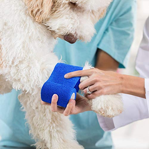 12PCS Self Adhesive Bandage, 4" x5yd Elastic Cohesive Bandage Wrap - color: Blue